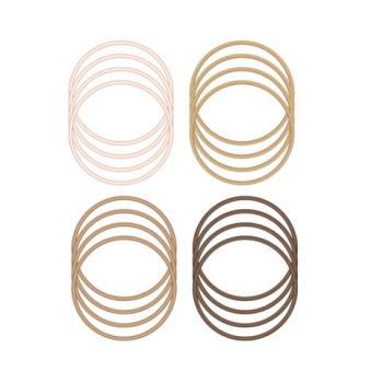 Резинка для волос НАБОР 16 шт, 0,15*14 см, чёрный, коричневый, бежевый, MONTE VITA 457036 - Премиум Сервис