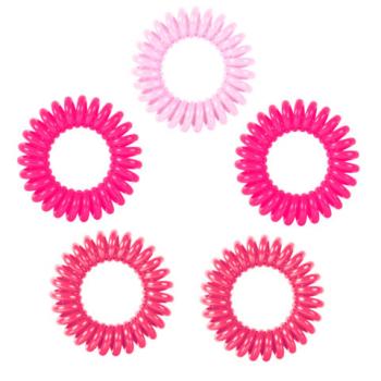 Резинки для волос НАБОР 5 шт, диаметр 4 см, пружинка, оттенки розового MONTE VITA 457060 - Премиум Сервис
