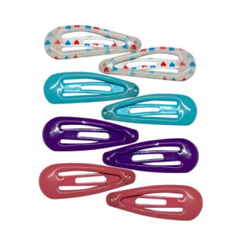 Заколки для волос НАБОР 8 шт, 3 см, клик-клак, глянцевый, разные цвета MONTE VITA 457093 - Премиум Сервис