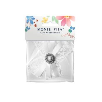 Бант для волос НАБОР 2 шт и 1 шт, 10х8 см, на резинке, белый, АССОРТИ, MONTE VITA 457119 - Премиум Сервис