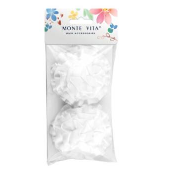 Заколка для волос НАБОР 2 шт, аллигатор, бантик, белый MONTE VITA 457122 - Премиум Сервис