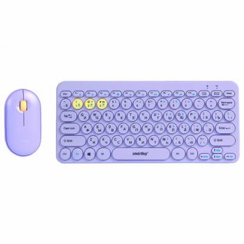 Набор беспроводной SMARTBUY 510590, клавиатура, мышь 2 кнопки+1 колесо, фиолетовая SBC-510590AG-V - Премиум Сервис