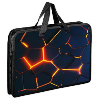 Папка на молнии с ручками ЮНЛАНДИЯ А4, 1 отделение, пластик, ширина 45 мм, Volcano split, 273358 - Премиум Сервис