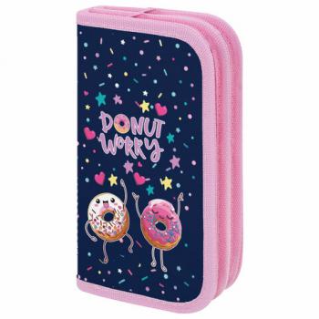 Пенал ПИФАГОР, 2 отделения, ламинированный картон, 19х11 см, Comic donuts, 273482 - Премиум Сервис