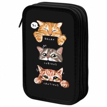 Пенал ПИФАГОР, 3 отделения, ламинированный картон, 19х11 см, Cool trio, 273486 - Премиум Сервис