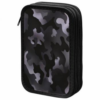 Пенал ПИФАГОР, 3 отделения, ламинированный картон, 19х11 см, Black camo, 273489 - Премиум Сервис
