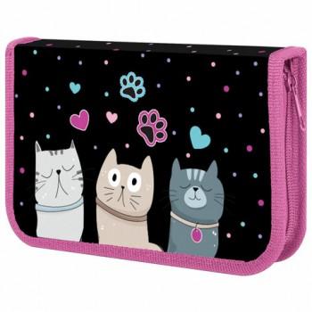 Пенал ЮНЛАНДИЯ, 1 отделение, картон с эффектом soft-touch, 19х11 см, Cat squad, 273493 - Премиум Сервис