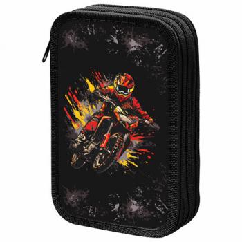 Пенал ЮНЛАНДИЯ, 2 отделения, ламинированный картон, конгрев, 19х11 см, Fire moto, 273496 - Премиум Сервис