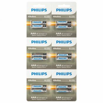 Батарейки алкалиновые КОМПЛЕКТ 2 шт (отрывной блок) PHILIPS Entry, ААА (LR03, Б0064646 - Премиум Сервис