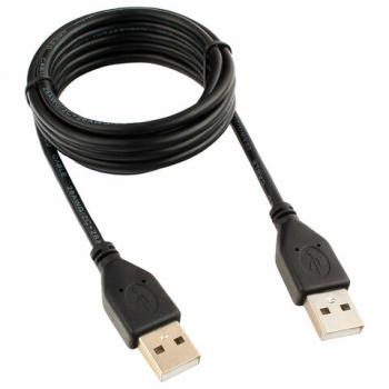 Кабель USB 2.0 AM-AM, 1,8 м, CABLEXPERT, двойной экран, медь, Pro, черный, пакет, CCP-USB2-AMAM-6 - Премиум Сервис