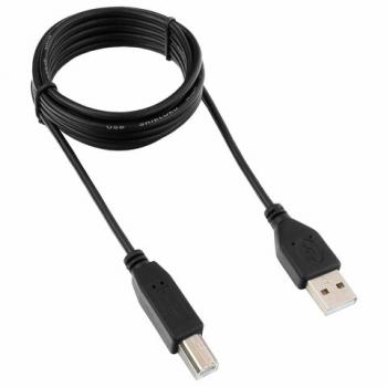 Кабель USB 2.0 AM-BM, 1,8 м, ГАРНИЗОН, медь, черный, пакет, GCC-USB2-AMBM-1.8M, 14371 - Премиум Сервис