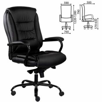 Кресло офисное "Ровер" CH-708, усиленное, НАГРУЗКА до 150 кг, экокожа, черное, ш/к ХХ - Премиум Сервис