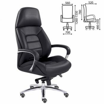 Кресло офисное "EPIK" A-181-G, мультиблок, натуральная кожа, черное, ш/к ХХХХХ - Премиум Сервис