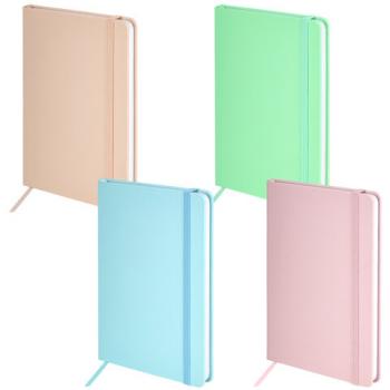 Блокнот А5 138x213мм BRAUBERG Basic, под кожу, 80л, клетка, ассорти, PASTEL, 116230 - Премиум Сервис