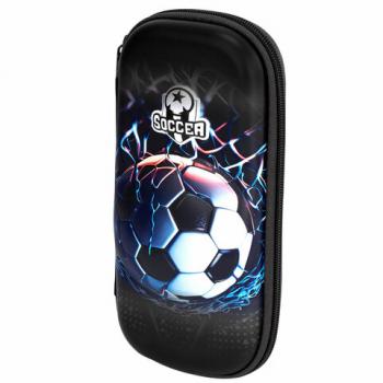 Пенал ЮНЛАНДИЯ, 1 отделение, 1 откидная планка, карман, EVA покрытие soft touch, 22х10х5 см, Soccer Club, 273186 - Премиум Сервис