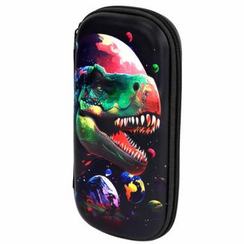 Пенал ЮНЛАНДИЯ, 1 отделение, 1 откидная планка, карман, EVA покрытие soft touch, 22х10х5 см, Galaxy Dino, 273188 - Премиум Сервис