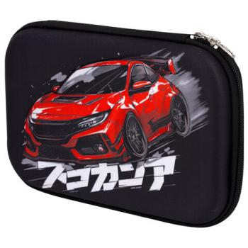 Пенал ЮНЛАНДИЯ большой, 1 отделение, 1 откидная планка, карман, полиэстер/EVA, 22х15х5 см, Street race, 273195 - Премиум Сервис