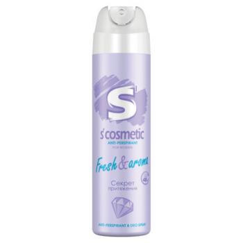 Дезодорант-антиперспирант женский 145мл S’COSMETIC "Fresh & aroma", ш/к 32216, 5-05.01.026.15 - Премиум Сервис