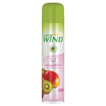 Освежитель воздуха аэрозольный 300мл GOLD WIND "Mango & kiwi" ш/к 73755, 5-02.04.263.06 - Премиум Сервис
