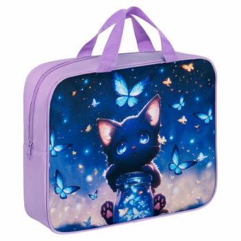 Папка на молнии с ручками BRAUBERG А4, 1 отделение, полиэстер, 80 мм, Night catcher, 273301 - Премиум Сервис