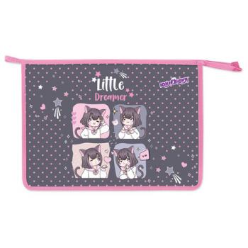 Папка для тетрадей ЮНЛАНДИЯ А4, 1 отделение, пластик, на молнии, Anime dreamer, 273349 - Премиум Сервис