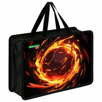 Папка на молнии с ручками BRAUBERG KIDS А4, 1 отделение, пластик, 100 мм, Fire split, 273378 - Премиум Сервис