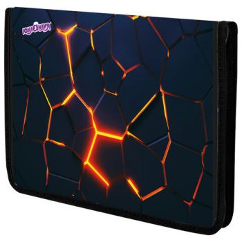 Папка для труда на молнии ЮНЛАНДИЯ А4, 1 отделение, откидная планка, органайзер, Volcano split, 273394 - Премиум Сервис