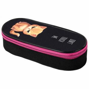 Пенал-футляр BRAUBERG, 1 отделение, органайзер, полиэстер, 22x9х5 см, Angry kitty, 273566 - Премиум Сервис