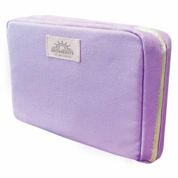 Пенал-органайзер BRAUBERG, 1 отделение, наклейки, молния вокруг, канвас, 22x15х4см, фиолетовый, 273596 - Премиум Сервис