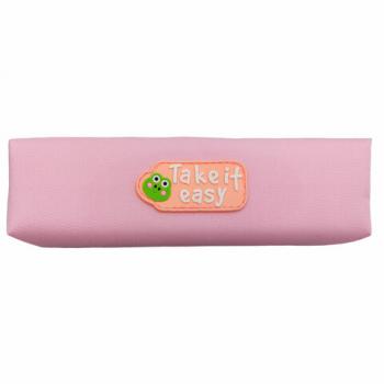 Пенал ЮНЛАНДИЯ ЮНИОР, 1 отделение, полиэстер, аппликация, Take it easy, 20х6х4 см, 273802 - Премиум Сервис
