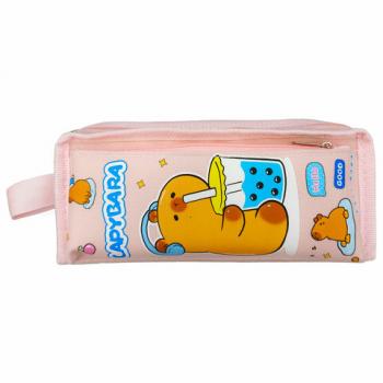 Пенал ЮНЛАНДИЯ ЮНИОР, 2 отделения, с ручкой, полиэстер, Capybara, 21х8х6 см, 273814 - Премиум Сервис