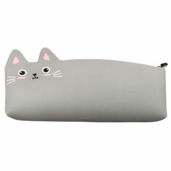 Пенал ЮНЛАНДИЯ ЮНИОР, 1 отделение, искусственная кожа, Gray kitty, 20х9х7 см, 273819 - Премиум Сервис