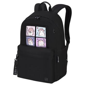 Рюкзак BRAUBERG FASHION CITY универсальный, карман-антивор, Kawaii Hamsters, черный, 44х31х16см, 273840 - Премиум Сервис