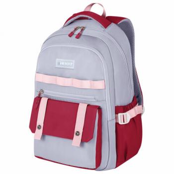 Рюкзак HEIKKI GOODLY (ХЕЙКИ) универс., 2 отд, отд. для ноутбука, сер/красн, 46x33x18см, 273869 - Премиум Сервис
