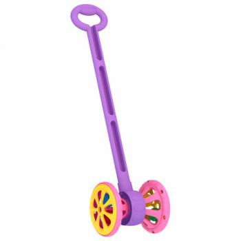 Каталка на палочке "Весёлые колёсики" с шариками, 15x12x55 см,цвет фиолет.-розов,НОРД, 760 - Премиум Сервис