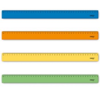 Линейка пластик 40 см ПИФАГОР, непрозрачная, неоновая, ассорти, 210844 - Премиум Сервис