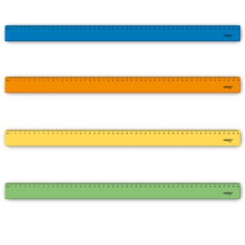 Линейка пластик 50 см ПИФАГОР, непрозрачная, неоновая, ассорти, 210845 - Премиум Сервис