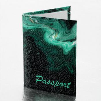 Обложка для паспорта натуральная кожа флоттер, принт "Дым", цвет черный, BRAUBERG, 238869 - Премиум Сервис