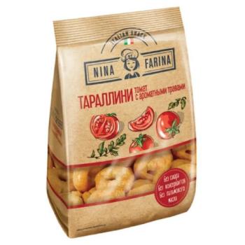 Мини-сушки (тараллини) NINA FARINA с томатом и ароматными травами, пакет, 180 г, ВТ003 - Премиум Сервис