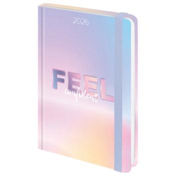 Ежедневник датированный 2026 с резинкой 145х203мм, А5, BRAUBERG твердый, "Нежность", 117347 - Премиум Сервис