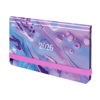 Еженедельник датированный 2026 с резинкой 171х93мм, BRAUBERG, твердый, УФ-ЛАК, 64л., "Мрамор", 117352 - Премиум Сервис