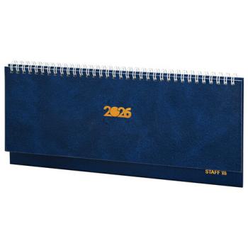 Планинг датированный 2026 300х130мм, STAFF, гребень, обложка бумвинил, 64л, синий, 117358 - Премиум Сервис