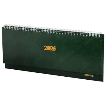 Планинг датированный 2026 300х130мм, STAFF, гребень, обложка бумвинил, 64л, зеленый, 117361 - Премиум Сервис