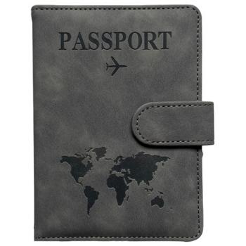 Обложка для паспорта и документов с защитой от считывания, 9 карманов, магнит, экокожа, серо-голубая, BRAUBERG, 238756 - Премиум Сервис