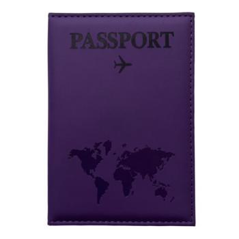 Обложка для паспорта "Passport map", экокожа soft touch, фиолетовая, STAFF, 238762 - Премиум Сервис