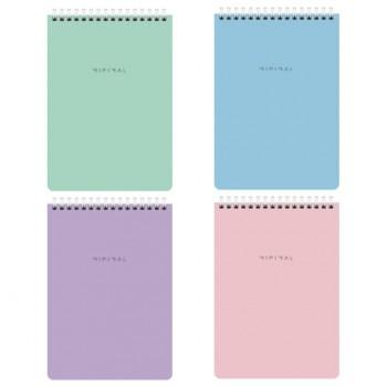 Блокнот А5 146х206мм, 60л, гребень, картон, жест подложка, клетка, BRAUBERG Minimal Pastel, 116427 - Премиум Сервис