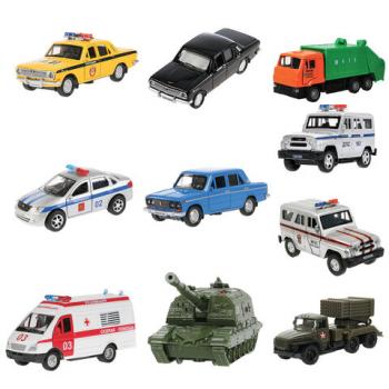 Машина металлическая коллекционная АССОРТИ 3, длина 10-15 см, инерционная, 10 видов, ТЕХНОПАРК - Премиум Сервис