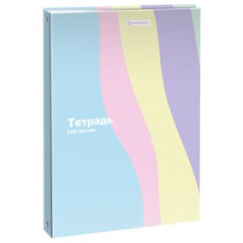 Тетрадь на кольцах А5 175х215мм, 120л, твердый картон, клетка, BRAUBERG, PASTEL, 405198 - Премиум Сервис