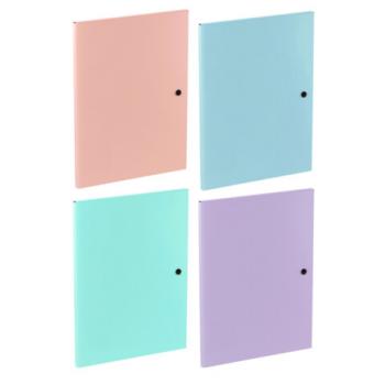 Папка на кнопке пластиковая BRAUBERG PASTEL, А4, 3 клапана, 600 мкм, цвета ассорти, 272886 - Премиум Сервис