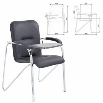 Кресло со столом BRABIX "Samba CF-108 BOX-2", хром каркас, кожзам черный, разобрано, 533218 - Премиум Сервис